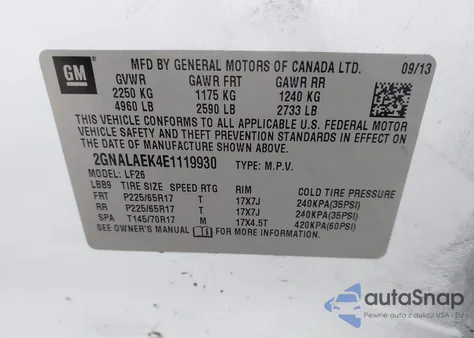 2014 Chevrolet Equinox Ls z USA, uszkodzony, nr VIN 2GNALAEK4E1119930